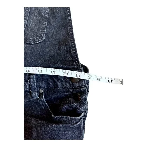 Blue Spice Black Distressed Denim Overalls with Rips and Holes //Junior Size 9 - Picture 7 of 9